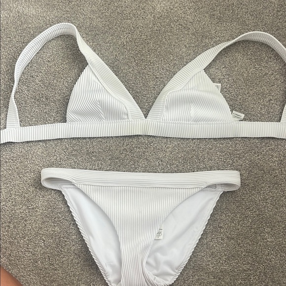 White Ribbed Bikini Set - Picture 2 of 6